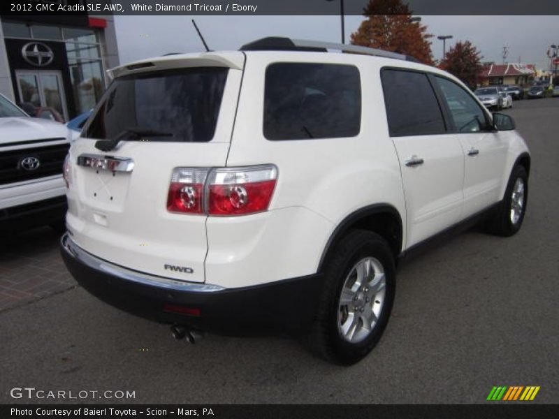 White Diamond Tricoat / Ebony 2012 GMC Acadia SLE AWD