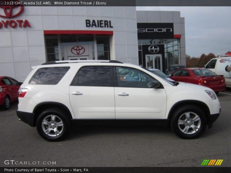 White Diamond Tricoat / Ebony 2012 GMC Acadia SLE AWD