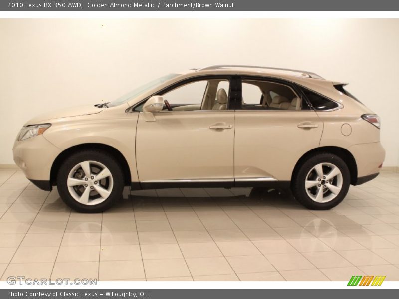 Golden Almond Metallic / Parchment/Brown Walnut 2010 Lexus RX 350 AWD