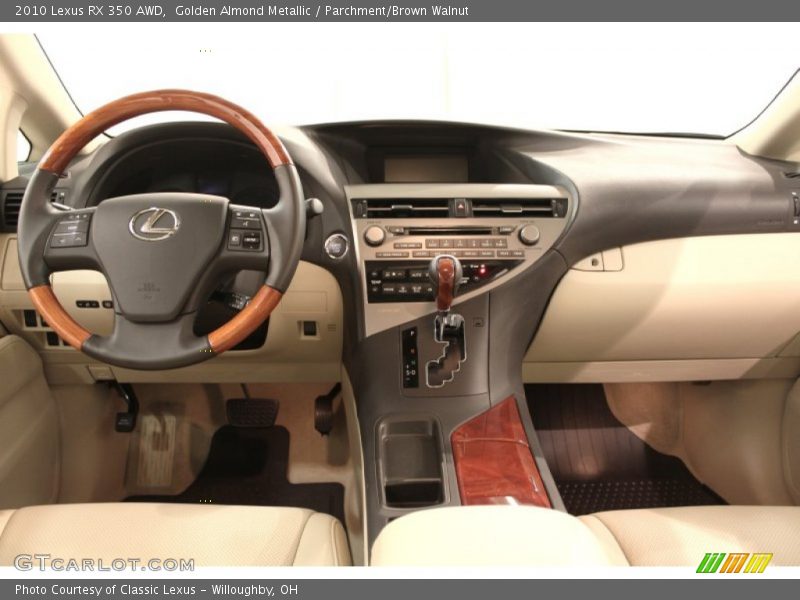 Golden Almond Metallic / Parchment/Brown Walnut 2010 Lexus RX 350 AWD