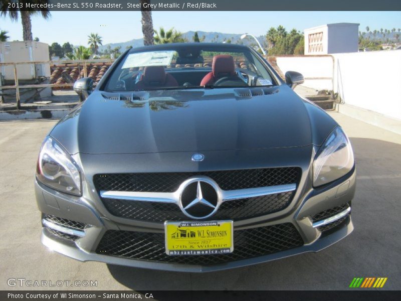 Steel Grey Metallic / Red/Black 2013 Mercedes-Benz SL 550 Roadster