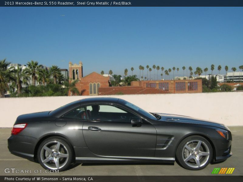 Steel Grey Metallic / Red/Black 2013 Mercedes-Benz SL 550 Roadster