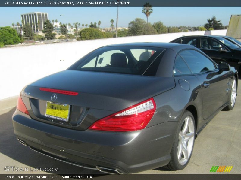 Steel Grey Metallic / Red/Black 2013 Mercedes-Benz SL 550 Roadster