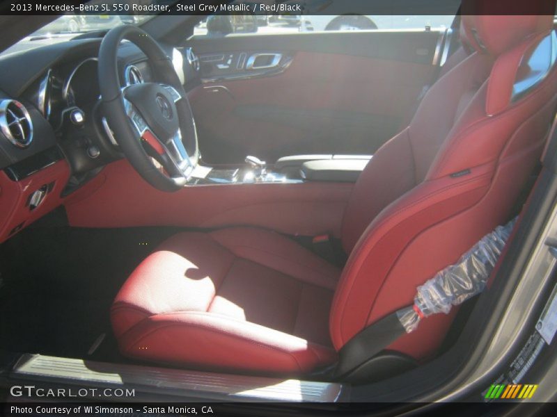 Steel Grey Metallic / Red/Black 2013 Mercedes-Benz SL 550 Roadster