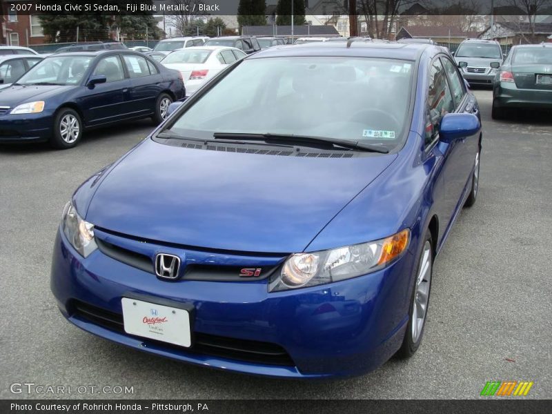 Fiji Blue Metallic / Black 2007 Honda Civic Si Sedan