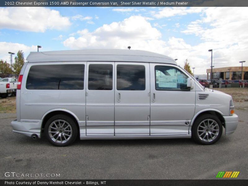 Sheer Silver Metallic / Medium Pewter 2012 Chevrolet Express 1500 AWD Passenger Conversion Van