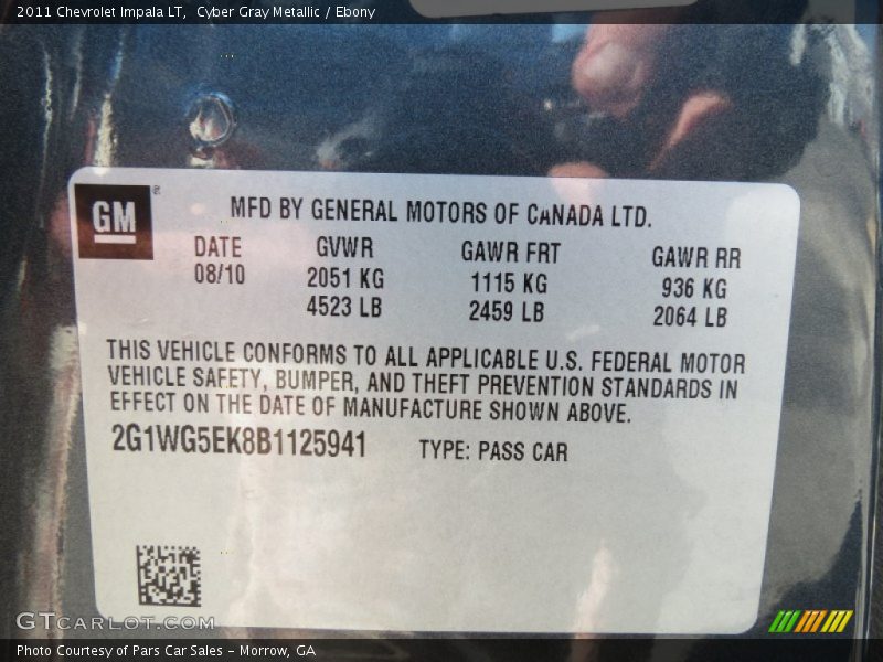 Cyber Gray Metallic / Ebony 2011 Chevrolet Impala LT
