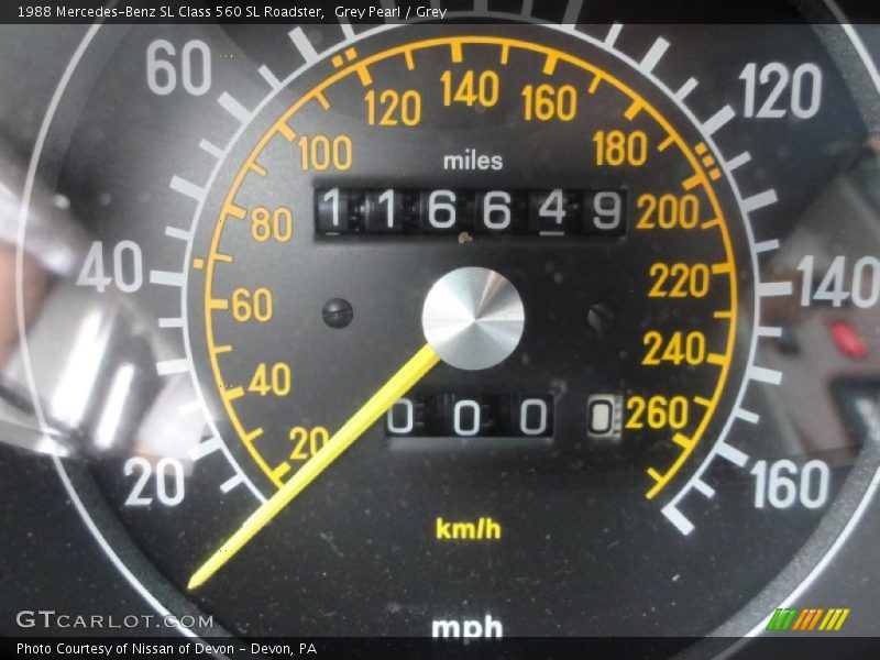 Grey Pearl / Grey 1988 Mercedes-Benz SL Class 560 SL Roadster