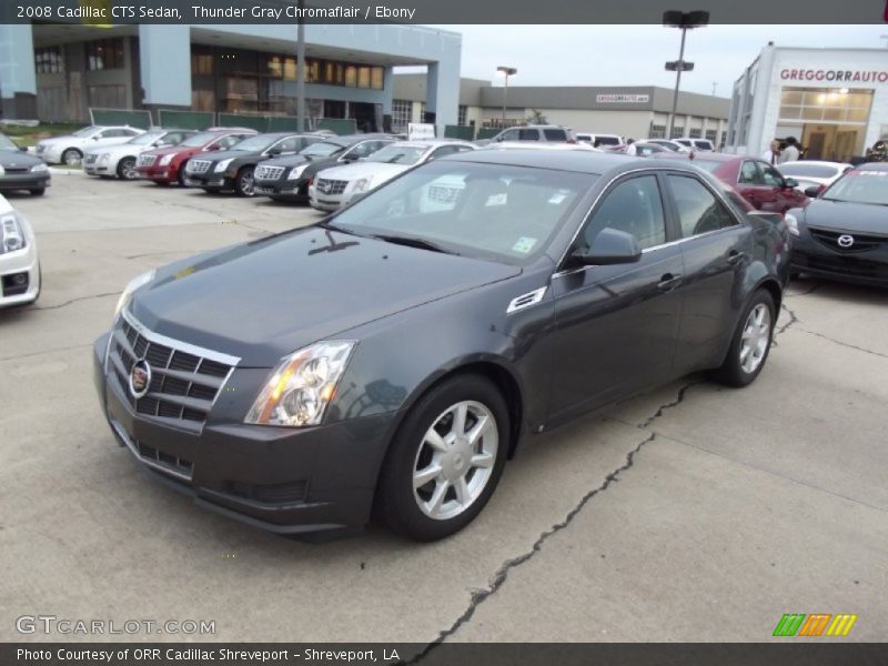 Thunder Gray Chromaflair / Ebony 2008 Cadillac CTS Sedan