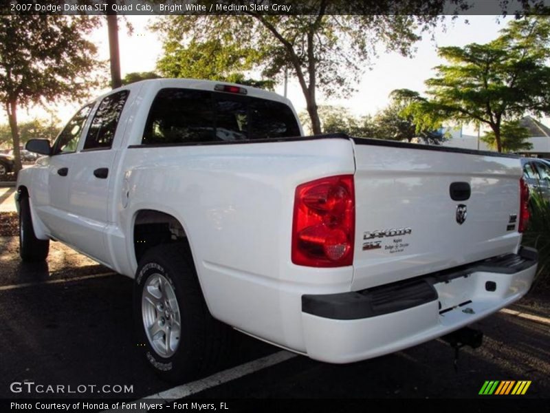 Bright White / Medium Slate Gray 2007 Dodge Dakota SLT Quad Cab