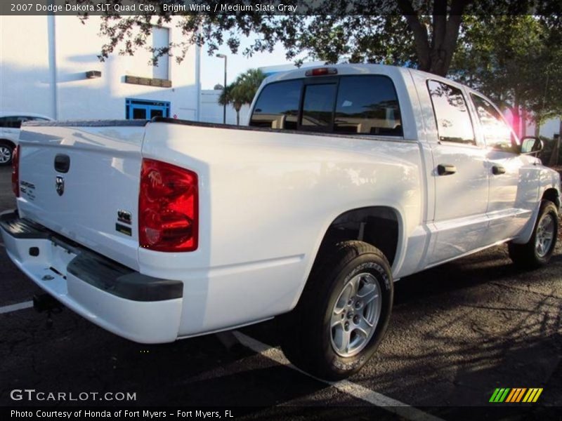 Bright White / Medium Slate Gray 2007 Dodge Dakota SLT Quad Cab