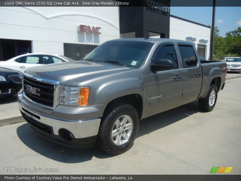 Steel Gray Metallic / Ebony 2009 GMC Sierra 1500 SLE Crew Cab 4x4