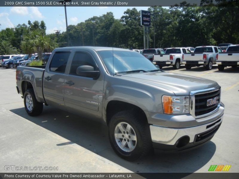 Steel Gray Metallic / Ebony 2009 GMC Sierra 1500 SLE Crew Cab 4x4