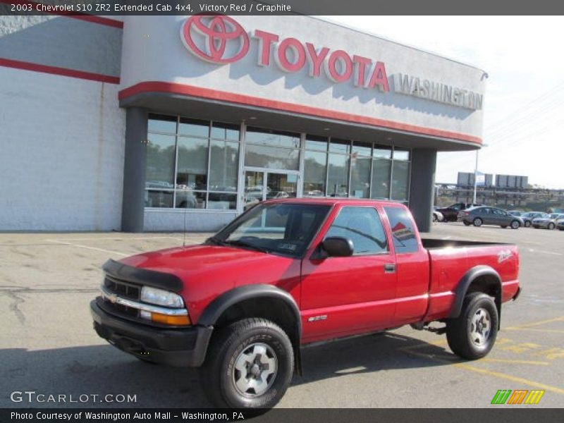 Victory Red / Graphite 2003 Chevrolet S10 ZR2 Extended Cab 4x4