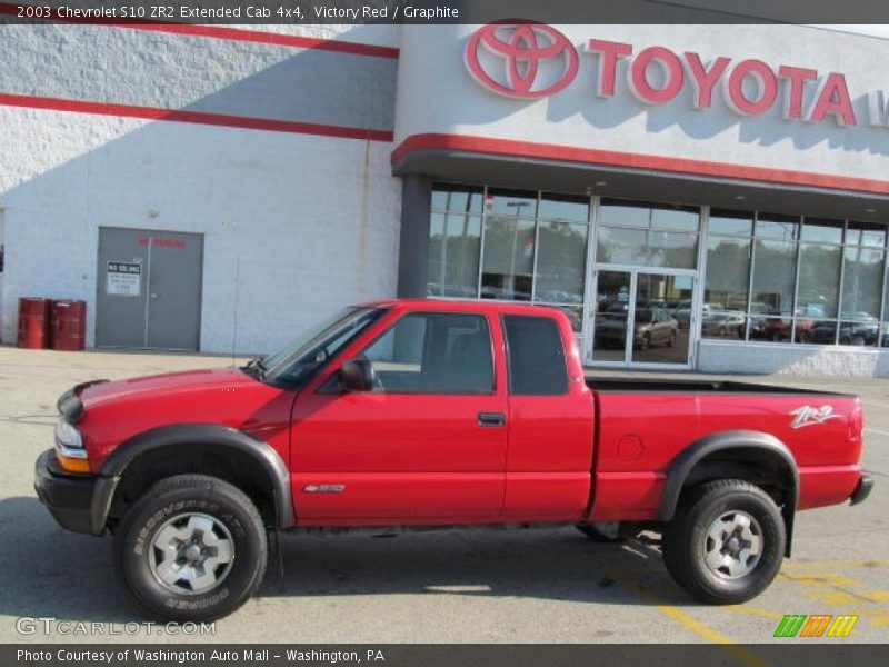 Victory Red / Graphite 2003 Chevrolet S10 ZR2 Extended Cab 4x4