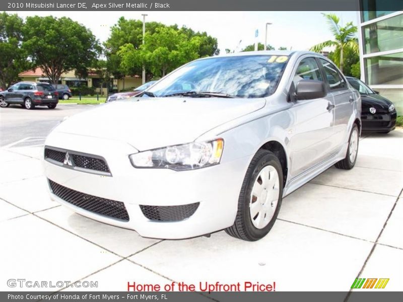 Apex Silver Metallic / Black 2010 Mitsubishi Lancer DE