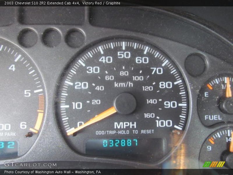 Victory Red / Graphite 2003 Chevrolet S10 ZR2 Extended Cab 4x4