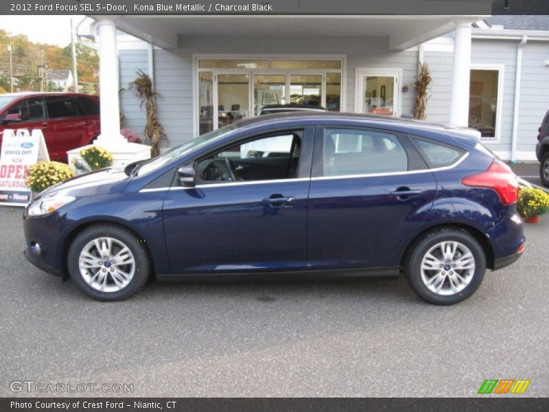 Kona Blue Metallic / Charcoal Black 2012 Ford Focus SEL 5-Door