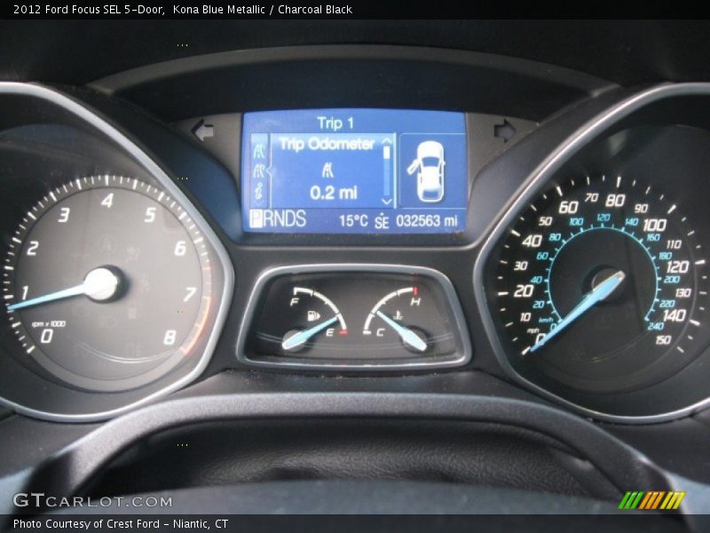 Kona Blue Metallic / Charcoal Black 2012 Ford Focus SEL 5-Door