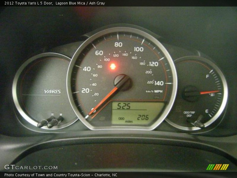 Lagoon Blue Mica / Ash Gray 2012 Toyota Yaris L 5 Door