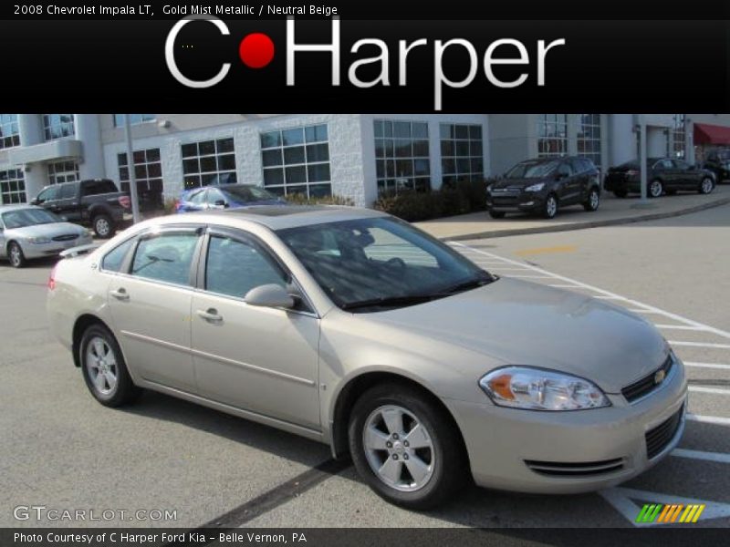Gold Mist Metallic / Neutral Beige 2008 Chevrolet Impala LT