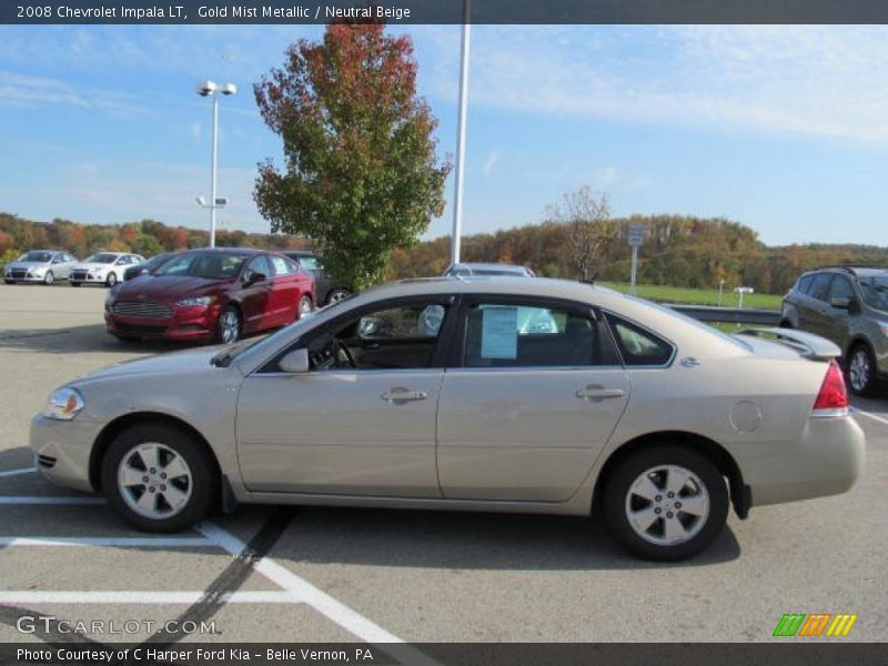 Gold Mist Metallic / Neutral Beige 2008 Chevrolet Impala LT
