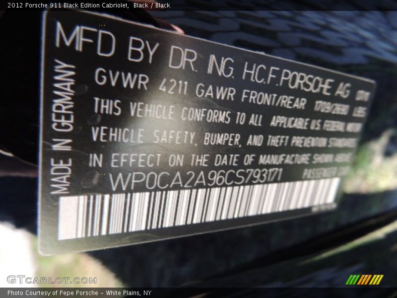 Black / Black 2012 Porsche 911 Black Edition Cabriolet