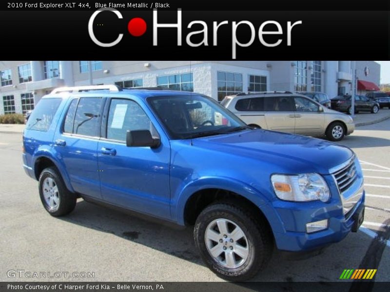 Blue Flame Metallic / Black 2010 Ford Explorer XLT 4x4