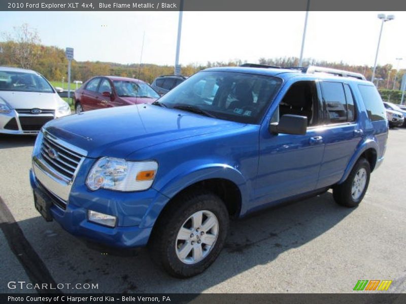 Blue Flame Metallic / Black 2010 Ford Explorer XLT 4x4