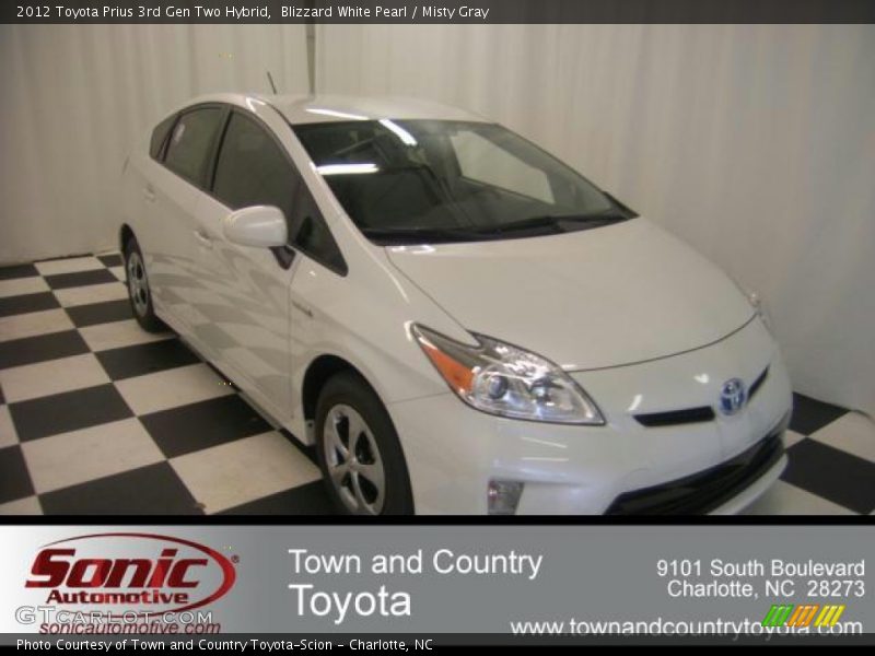 Blizzard White Pearl / Misty Gray 2012 Toyota Prius 3rd Gen Two Hybrid