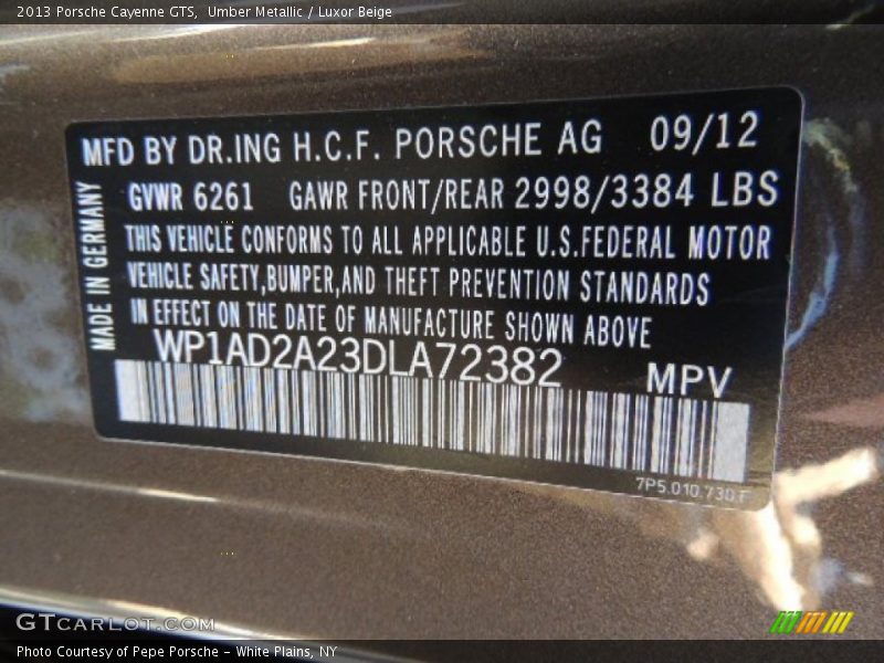 Umber Metallic / Luxor Beige 2013 Porsche Cayenne GTS