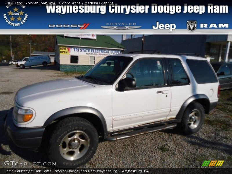 Oxford White / Medium Graphite 2000 Ford Explorer Sport 4x4