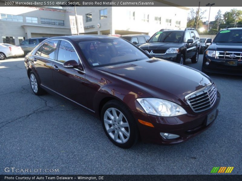 Barolo Red Metallic / Cashmere/Savanna 2007 Mercedes-Benz S 550 4Matic Sedan