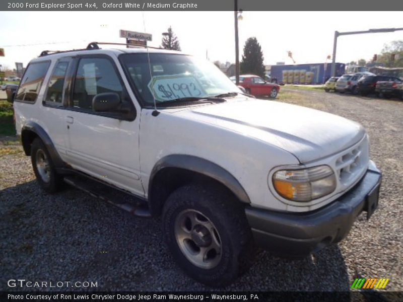 Oxford White / Medium Graphite 2000 Ford Explorer Sport 4x4