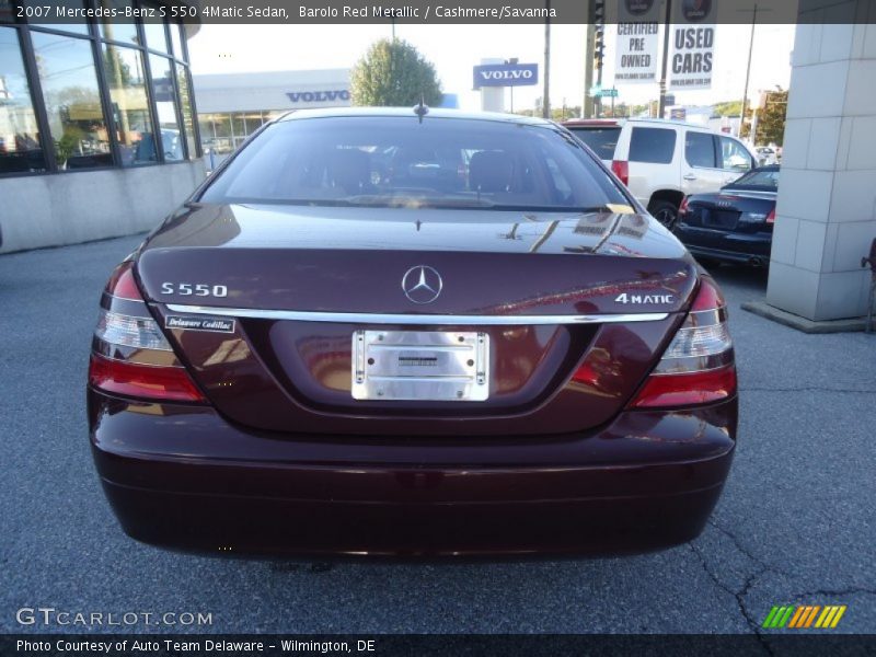 Barolo Red Metallic / Cashmere/Savanna 2007 Mercedes-Benz S 550 4Matic Sedan