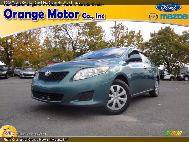 Capri Sea Green Metallic / Bisque 2009 Toyota Corolla