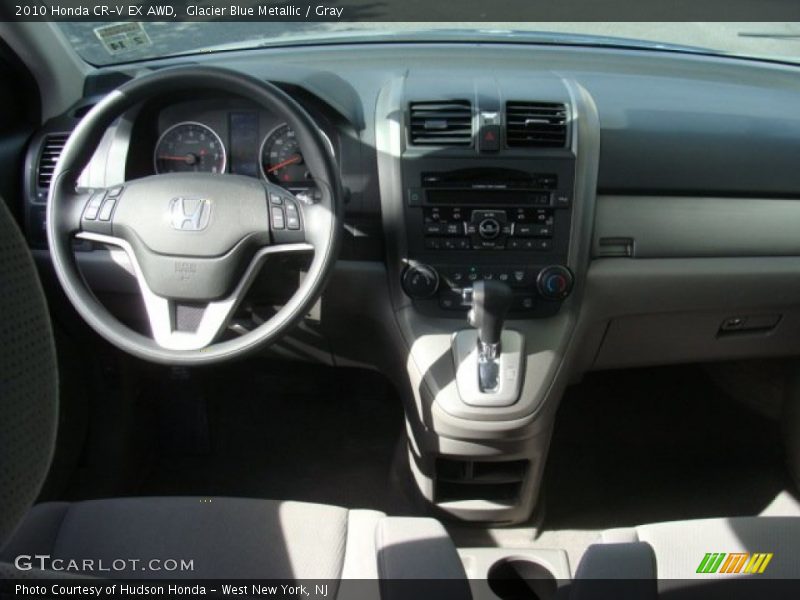 Glacier Blue Metallic / Gray 2010 Honda CR-V EX AWD