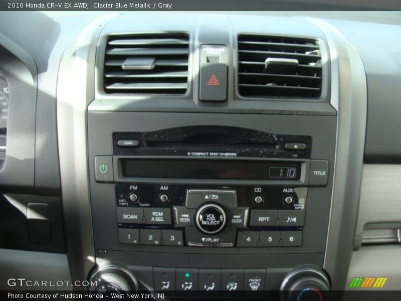 Glacier Blue Metallic / Gray 2010 Honda CR-V EX AWD