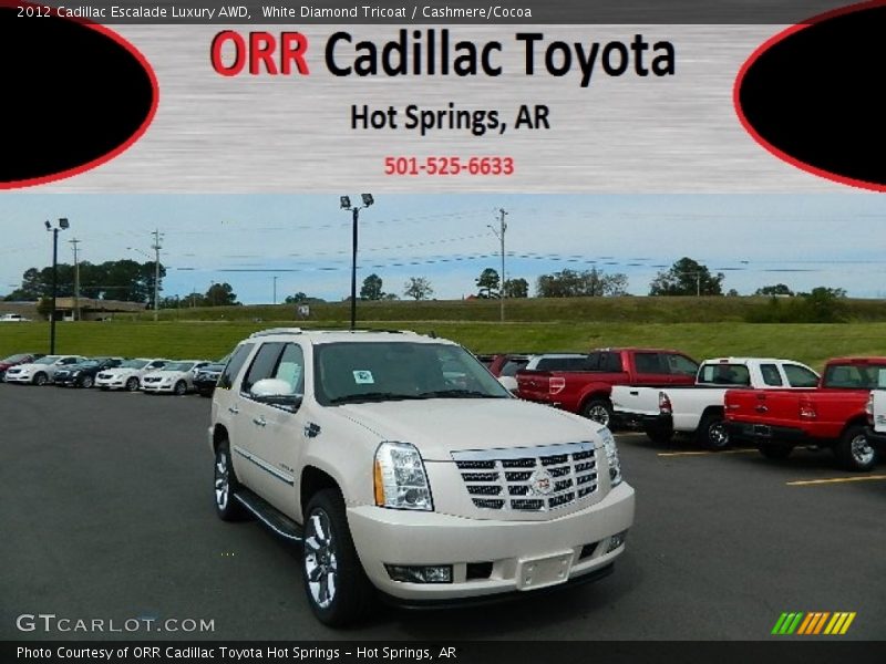 White Diamond Tricoat / Cashmere/Cocoa 2012 Cadillac Escalade Luxury AWD