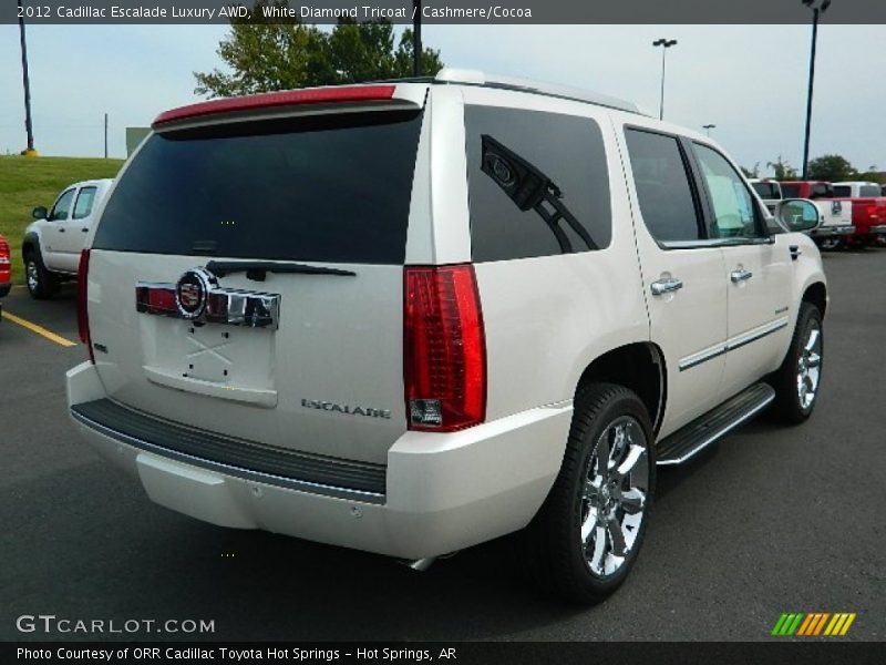 White Diamond Tricoat / Cashmere/Cocoa 2012 Cadillac Escalade Luxury AWD