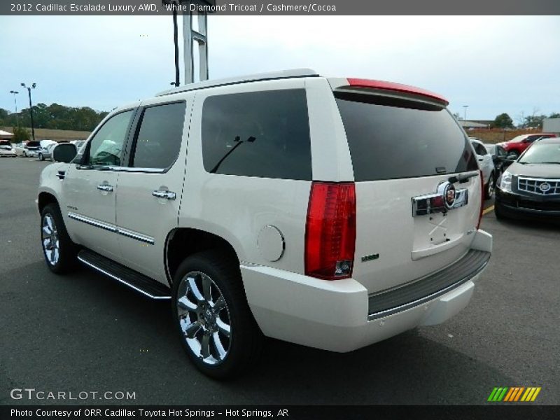 White Diamond Tricoat / Cashmere/Cocoa 2012 Cadillac Escalade Luxury AWD