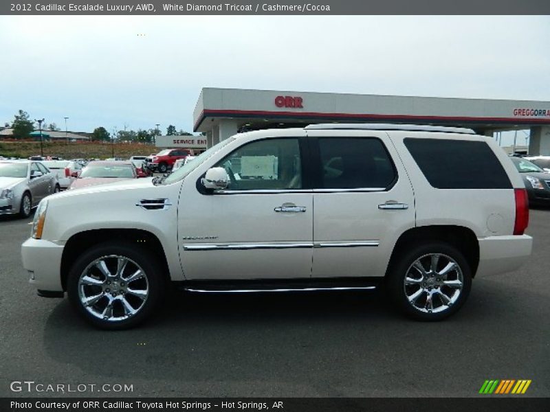 White Diamond Tricoat / Cashmere/Cocoa 2012 Cadillac Escalade Luxury AWD