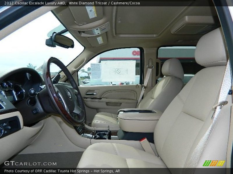 White Diamond Tricoat / Cashmere/Cocoa 2012 Cadillac Escalade Luxury AWD