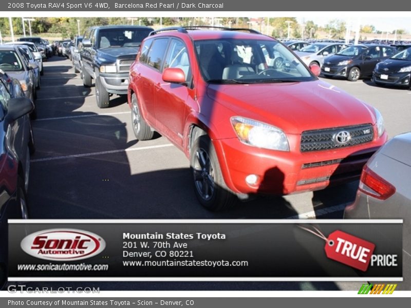 Barcelona Red Pearl / Dark Charcoal 2008 Toyota RAV4 Sport V6 4WD