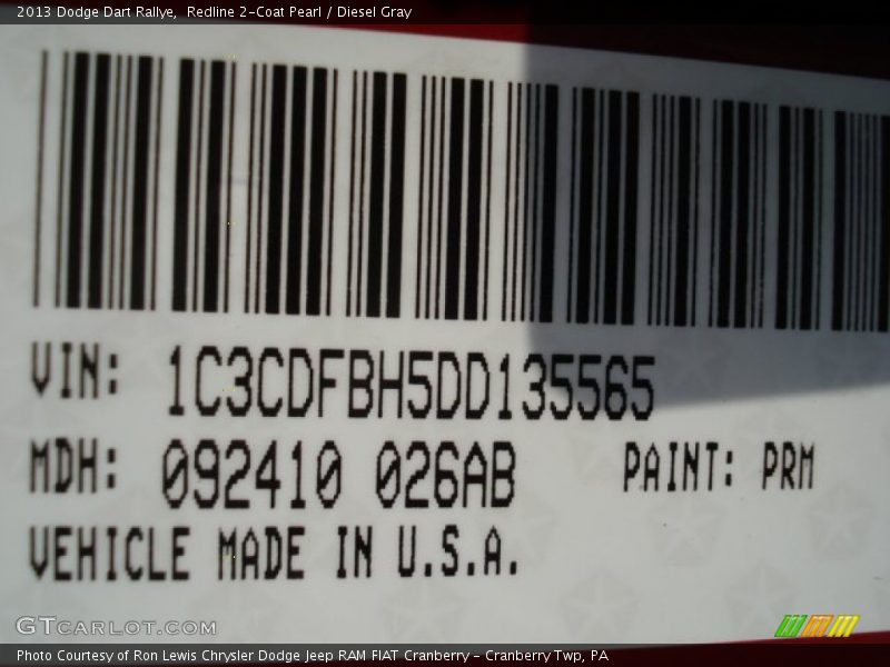 Redline 2-Coat Pearl / Diesel Gray 2013 Dodge Dart Rallye