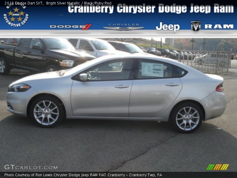 Bright Silver Metallic / Black/Ruby Red 2013 Dodge Dart SXT