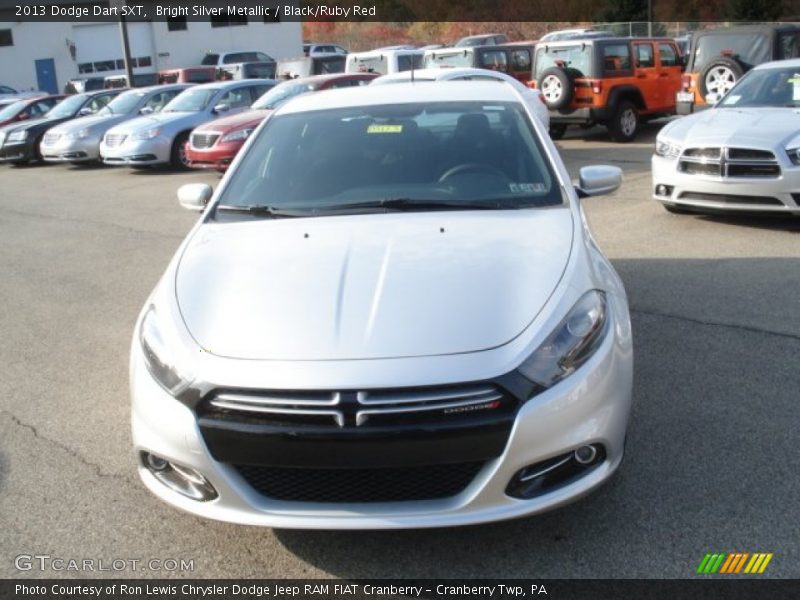 Bright Silver Metallic / Black/Ruby Red 2013 Dodge Dart SXT