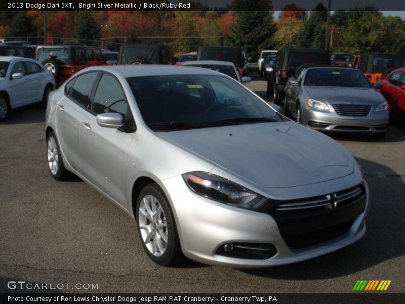 Bright Silver Metallic / Black/Ruby Red 2013 Dodge Dart SXT