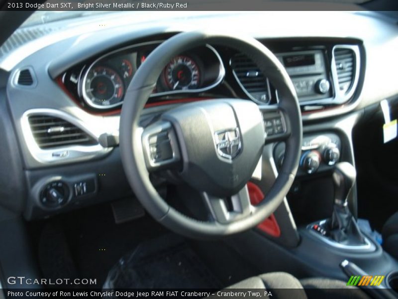 Bright Silver Metallic / Black/Ruby Red 2013 Dodge Dart SXT