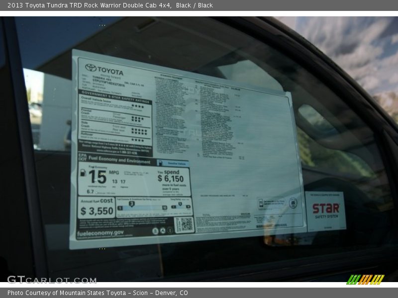  2013 Tundra TRD Rock Warrior Double Cab 4x4 Window Sticker